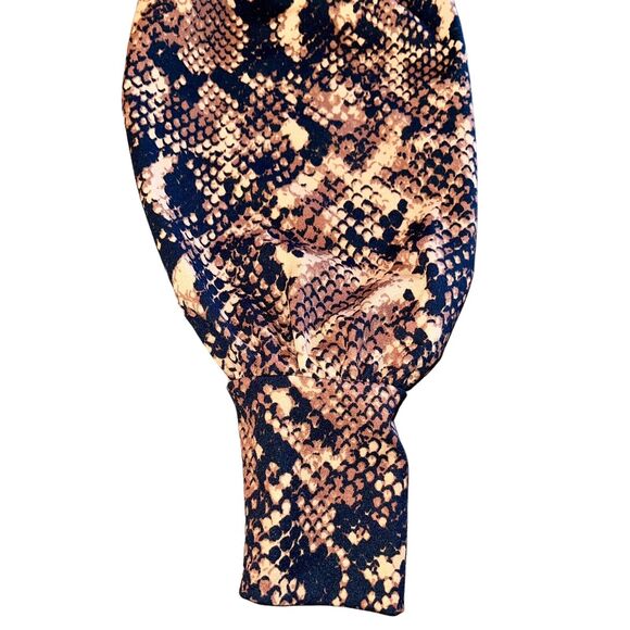 Ann Taylor Blouse Balloon Sleeve Snake Skin Square Neck Cobra - Picture 3 of 6